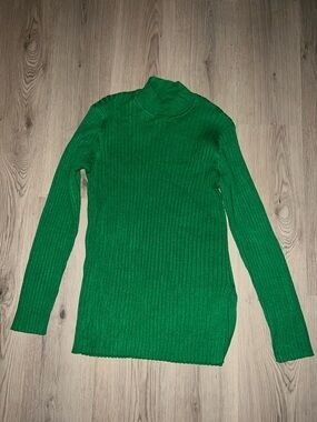 ASOS Green Ribbed Sweater Size 12 – High Neck Long Sleeve Knit